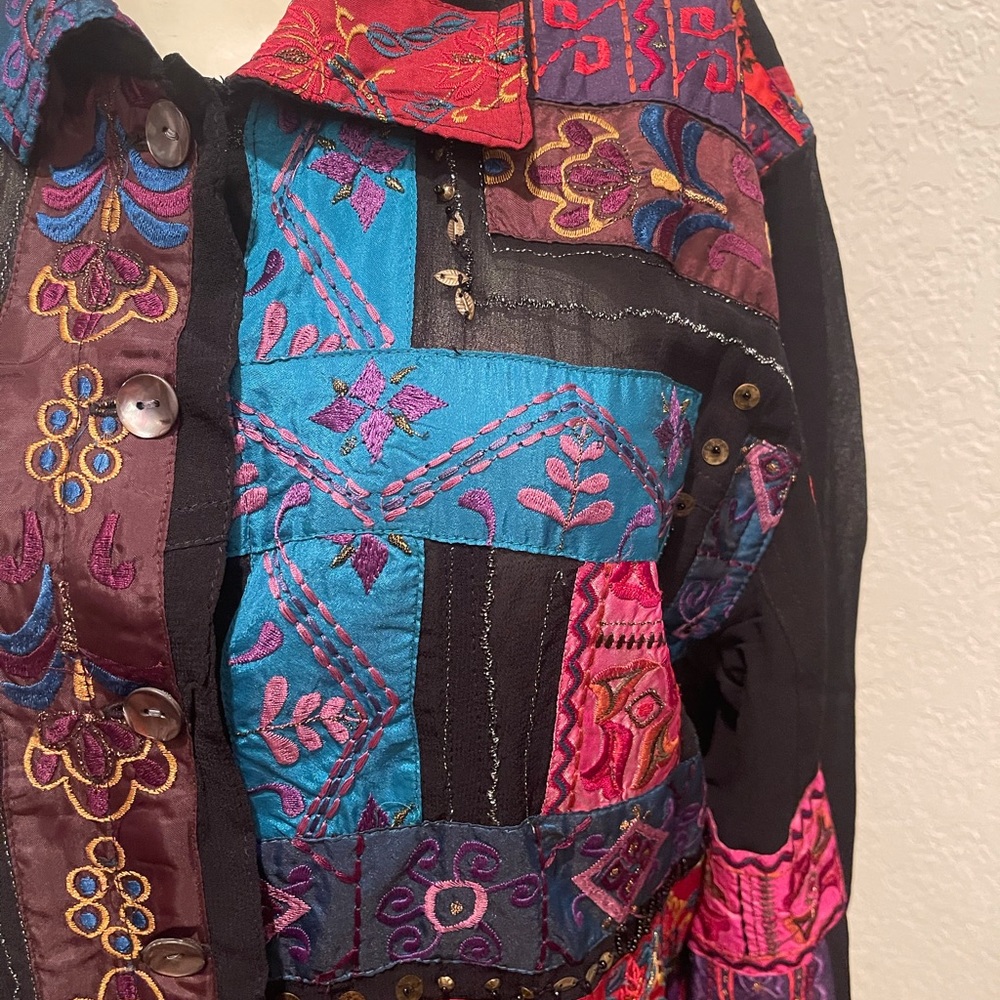 Chico’s Patchwork Sequin Jacket Shirt - image 2